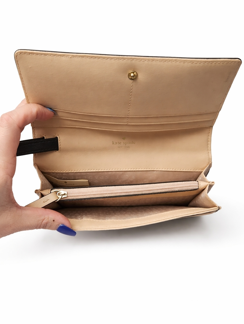 Kate Spade Ostritch Leather Wristlet / Wallet With Bow - Picture 4 of 6